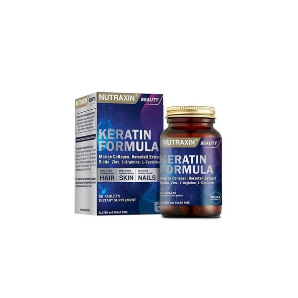 Keratin Formula  Hair Nails Skin Takviye Edici Gıda 60 Tablet ürün görseli 1