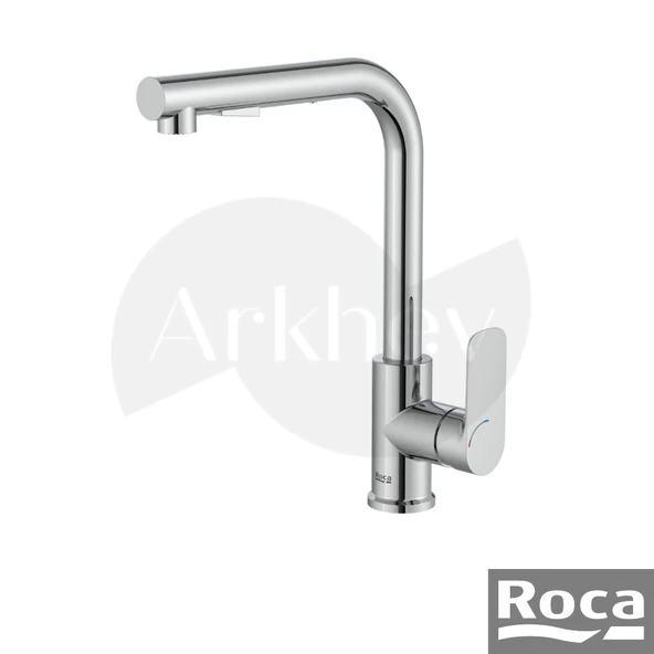 Roca Cala Döner "L" Borulu Spiralli Eviye/Mutfak Bataryası - Krom / Cold Start / Fonksiyonlu Elcik A5A856EC00 ürün görseli 1