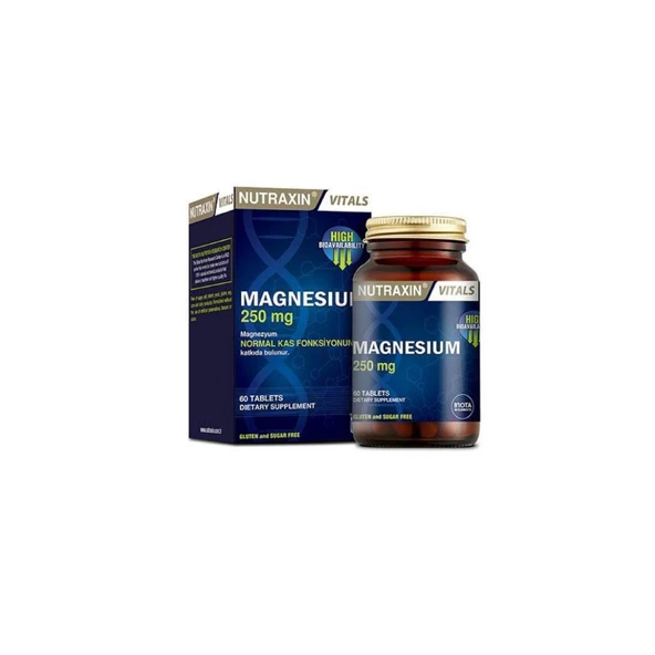 Magnesium Citrate 250 mg Takviye Edici Gıda 60 Tablet ürün görseli 1