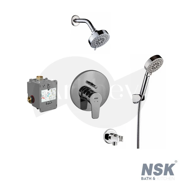 NSK Ankastre Banyo Batarya Duş Sistemi Seti - Krom / Sıva Altı Grubu İç Set Dahil ARKHEV0026 ürün görseli 1