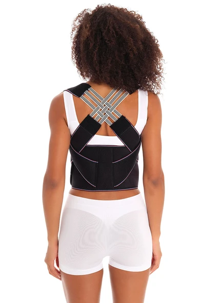 Yeni Nesil Dik Duruş Korsesi Kamburluk Önleyici Terletmez Korse Unisex Siyah ürün görseli 1