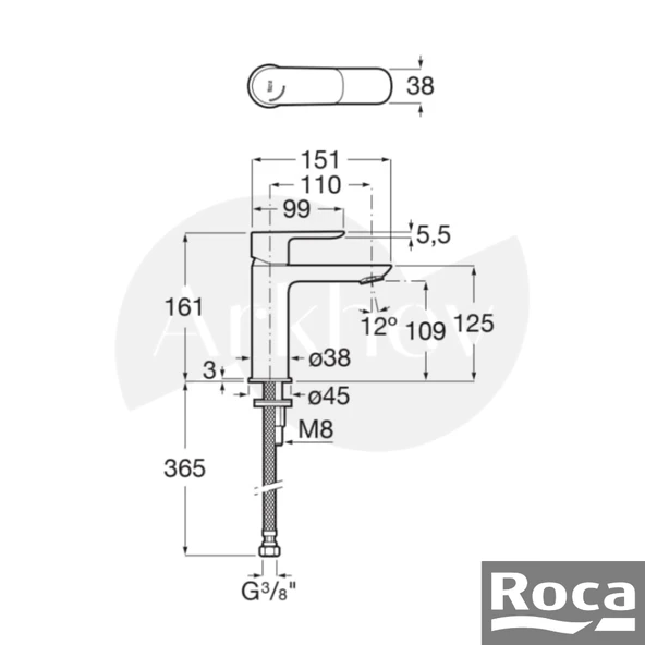 Roca Cala Lavabo Bataryası - Krom / Cold Start A5A326EC00 - Resim 2