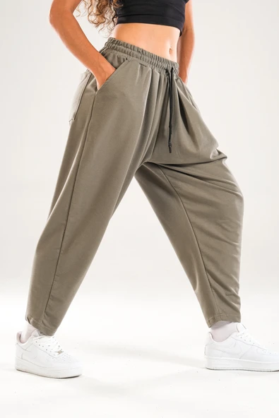 Yeşil Pileli Jogger Pantolon COC1145 - Resim 3