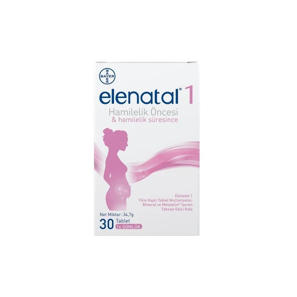 Elenatal1 Multivitamin - Mineral - Metafolin İçeren Takviye Edici Gıda 30 Tablet ürün görseli 1