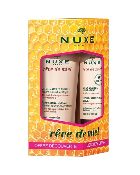 Nuxe Reve De Miel Creme Mains 30 ml + Dudak Kremi El ve Tırnak Bakım Kremi ürün görseli 1