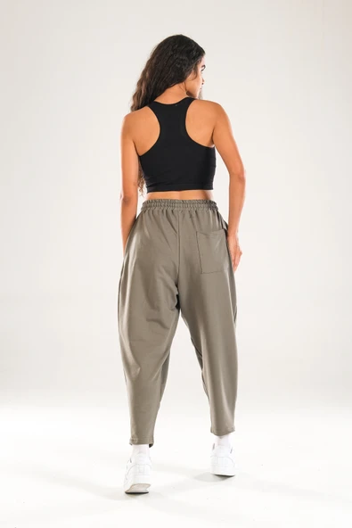 Yeşil Pileli Jogger Pantolon COC1145 - Resim 5