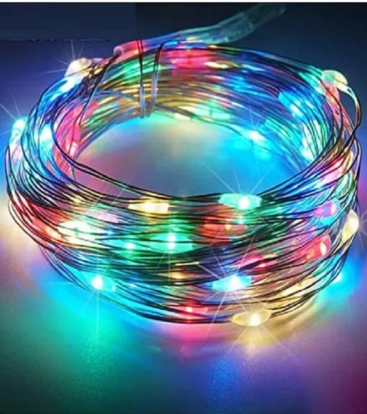 Ev Balkon Ve Parti İçin 3 Metre Pilli Renkli  Peri Led Yılbaşı Süsü Işık ürün görseli 1