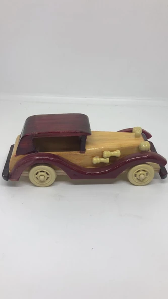 Lebon Antika Ahşap Araba Bordo - Resim 2
