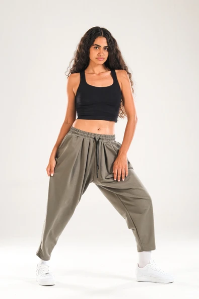 Yeşil Pileli Jogger Pantolon COC1145 ürün görseli 1