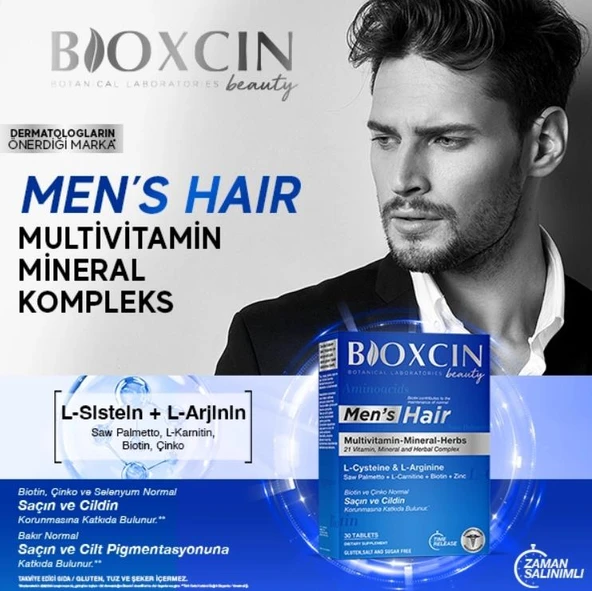Bioxcin Beauty Men's Hair 30 Tablet - Resim 3