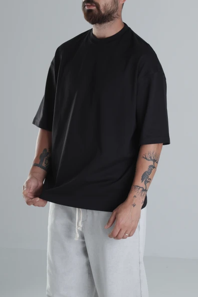 Siyah Oversize T-Shirt COC1497 - Resim 2