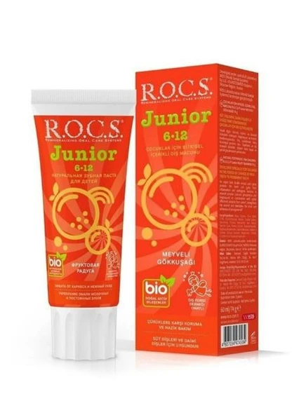 Rocs Junior Meyveli Gökkuşağı Diş Macunu 6-12 Yaş 60 ml ürün görseli 1