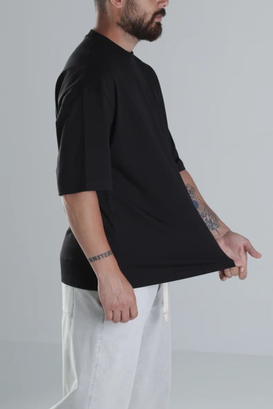 Siyah Oversize T-Shirt COC1497 - Resim 3