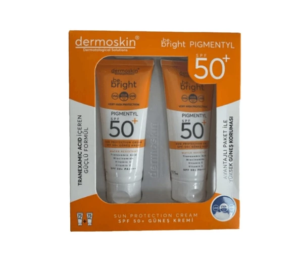 Dermoskin Be Bright Pigmentyl Güneş Koruyucu Krem SPF50+ 75 ml 2'li Paket ürün görseli 1