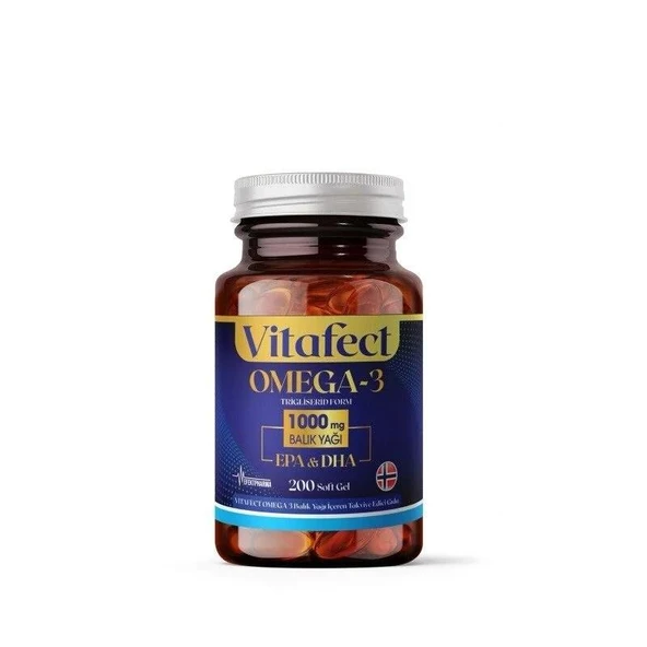 Vitafect OMEGA 3 1000MG 200 Soft Gel Kapsül ürün görseli 1