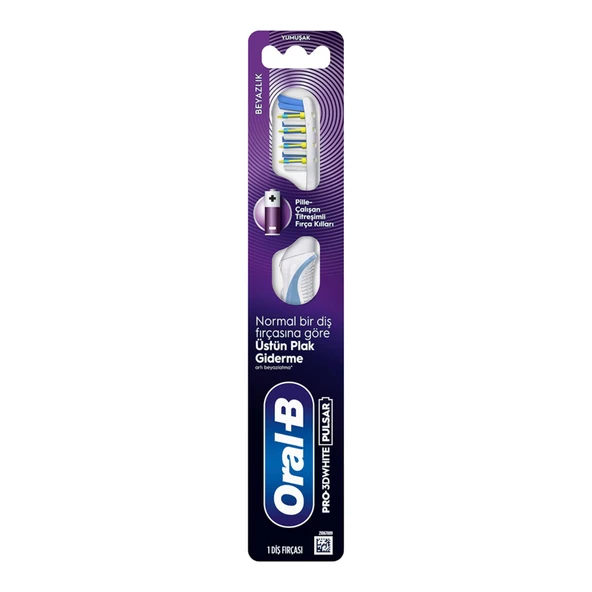 Oral-B Pro-3DW Pulsar Beyazlık Diş Fırçası Yumuşak ürün görseli 1