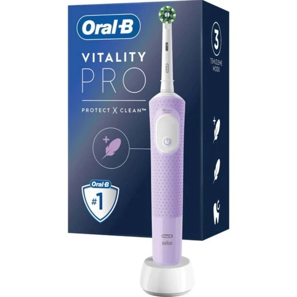 ORAL B D103 Vitality Pro Cross Action Şarjlı Diş Fırçası Lila ürün görseli 1