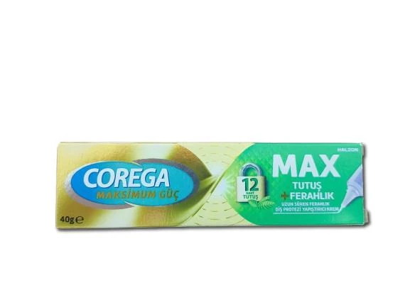 Corega Max Tutuş + Ferahlık 40 gr Protez Diş Yapıştırıcı ürün görseli 1