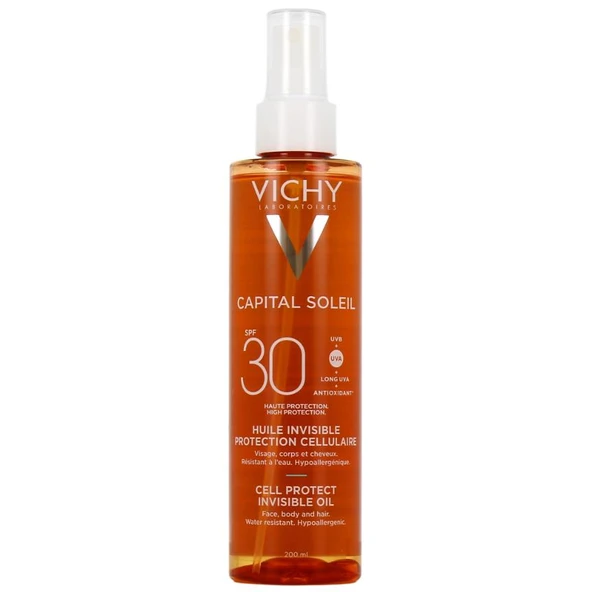 Vichy Capital Soleil Cell Protect Oil SPF30+ 200ml ürün görseli 1