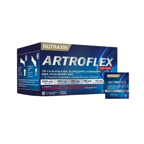Artroflex Easy Move Vitamin  Ve Mineralller İçeren Ananas Aromalı Takviye Edici Gıda 30 Saşe ürün görseli 1