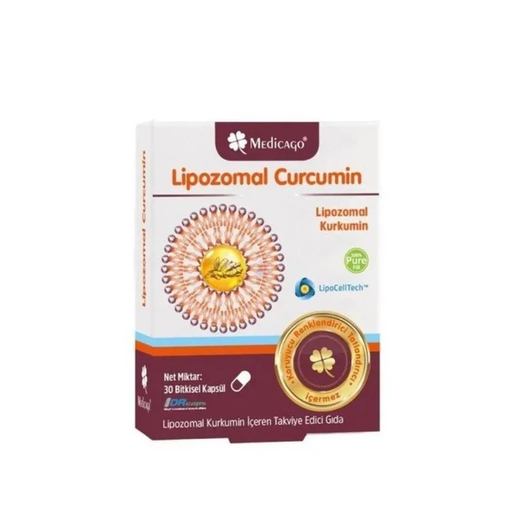 Lipozomal Kurkumin İçeren Takviye Edici Gıda 30 Bitkisel Kapsül ürün görseli 1