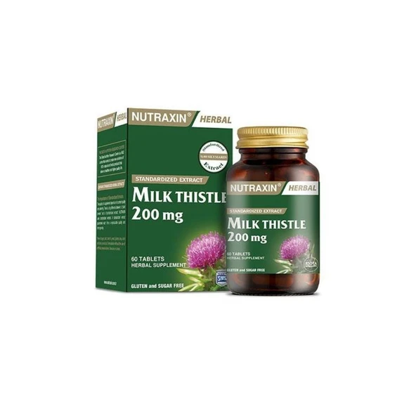 Herbal Milk Thistle(Deve Dikeni) 200mg Ekstresi İçeren Takviye Edici Gıda 60 Tablet ürün görseli 1