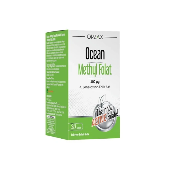 Ocean Methyl Folat Takviye Edici Gıda 30 Tablet ürün görseli 1