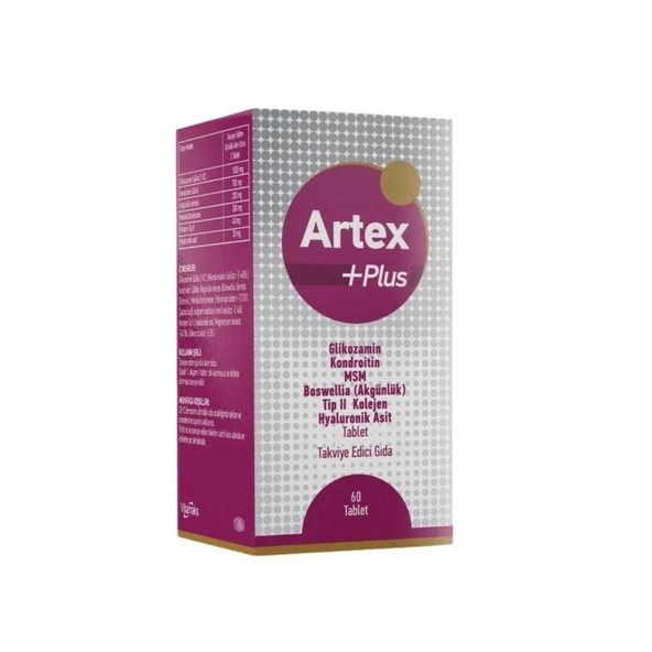 Artex Plus Tip 2 Kolajen, Multimineral Ve Akgünlük Ekstresi İçeren Takviye Edici Gıda 60 Tablet ürün görseli 1
