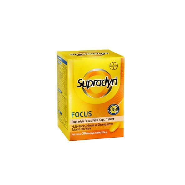 Supradyn Focus Multivitamin, Multimineral Ve Ginseng İçeren Takviye Edici Gıda 30 Film Kaplı Tablet ürün görseli 1