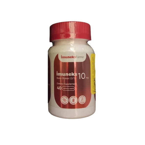 Imuneks Beta Glukan (1/3, 1/6) İçeren Takviye Edici Gıda 10mg 40 Kapsül ürün görseli 1
