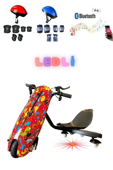 Citymate Drift Car Elektrikli Kaykay Bluetooth Dirift Kar Hoverboard Scooter + Koruma Ekipmanı D28 ürün görseli 1