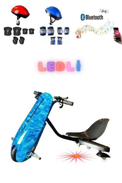 Citymate Drift Car Elektrikli Kaykay Bluetooth Dirift Kar Hoverboard Scooter + Koruma Ekipmanı D29 ürün görseli 1