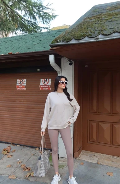 Cemo Günlük Uzun Kollu Bisiklet Yaka Basic Bluz/Sweatshirt ürün görseli 1