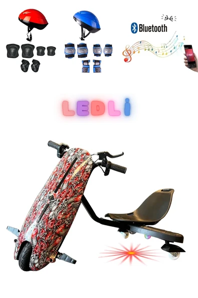 Citymate Drift Car Elektrikli Kaykay Bluetooth Dirift Kar Hoverboard Scooter + Koruma Ekipmanı D15 ürün görseli 1