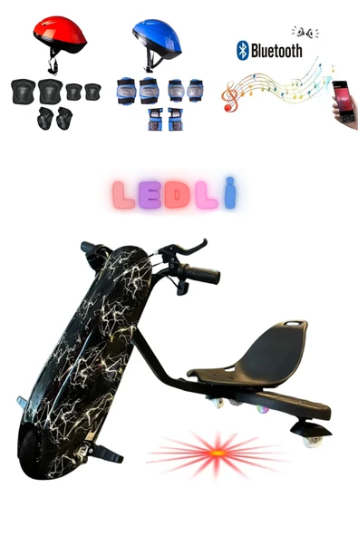 Citymate Drift Car Elektrikli Kaykay Bluetooth Dirift Kar Hoverboard Scooter + Koruma Ekipmanı D02 ürün görseli 1