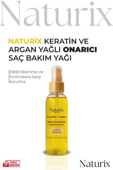 Keratin ve Argan Yağlı Onarıcı Saç Bakım Yağı 100 ml ürün görseli 1