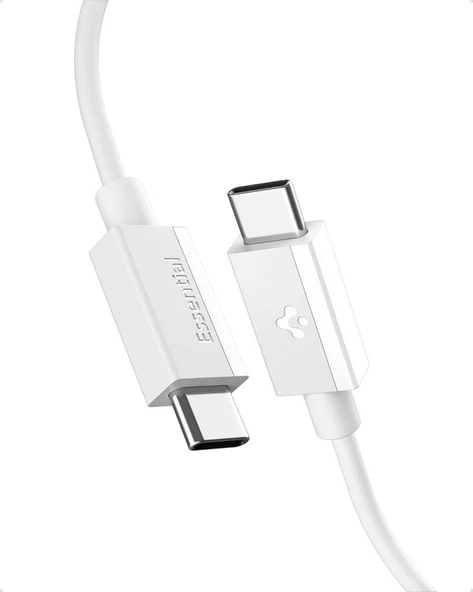 Spigen USB-C to USB-C 2 Metre Kablo 60W Güç / PPS 2.0 Super Hızlı Şarj / 480 Mbps Data Aktarım Hızı Type-C Ekstra Dayanıklı White ürün görseli 1