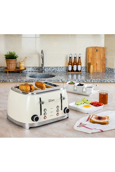 Zln1214 | Retro Ekmek Kızartma Makinesi | 6 Kademeli | Buz Çözme | Yeniden Isıtma | 1500w ürün görseli 1