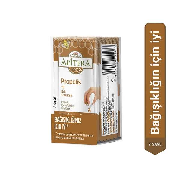 Apitera PROP Doğal Bal, C Vitamini ve 175 mg Propolis İçeren Takviye Edici 7’li Saşe ürün görseli 1