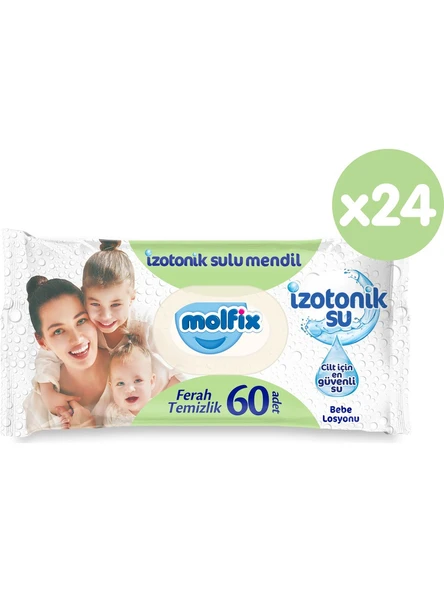 Molfix İzotonik Sulu Ferah Temizlik 60 Yaprak 24'lü Paket Islak Mendil ürün görseli 1