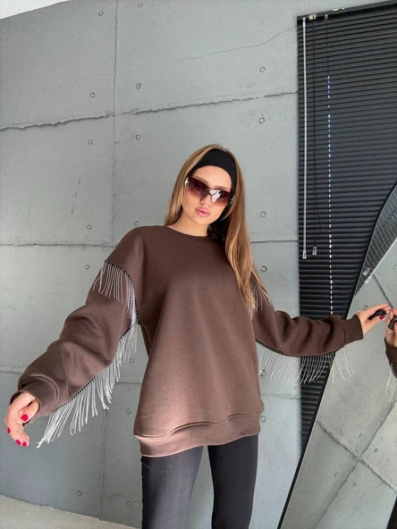 Püsküllü Uzun Kollu Sweat - Resim 12