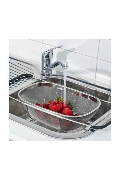 Pinkev Paslanmaz Çelik Ayarlı Büyük Boy Lavabo Tipi Süzgeç ürün görseli 1