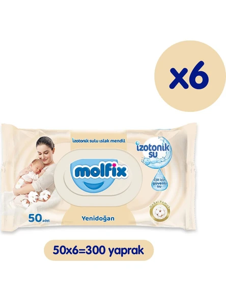 Molfix İzotonik Sulu Islak Mendil Yenidoğan 300 Adet ürün görseli 1