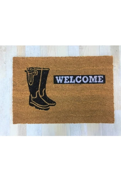 Pinkev Pvc Tabanlı Koko Kıl Kapı Önü Paspası 60x40cm ürün görseli 1