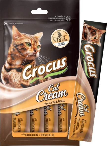 Crocus Tavuklu Krema Kedi Ödülü 4x15g ürün görseli 1