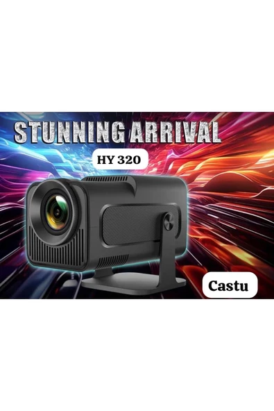 CATSU Hy320 Mini Siyah Taşınabilir Sinema Projektörü 4k 720p Ev Sineması Bluetooth Android Projeksiyon ürün görseli 1