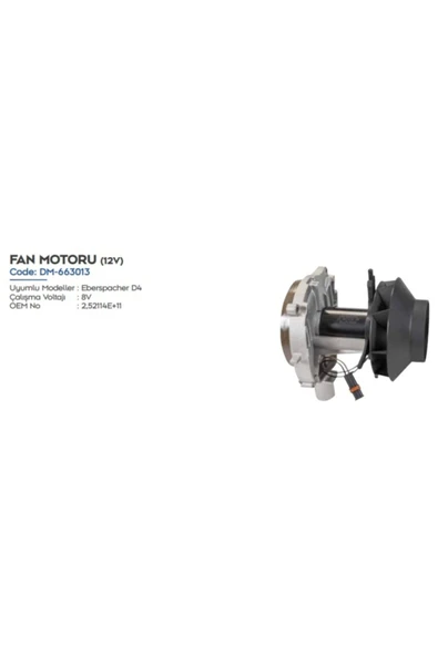 DEMMON Eberspacher Muadili D-4 Fan Motoru 12v-24 V ürün görseli 1