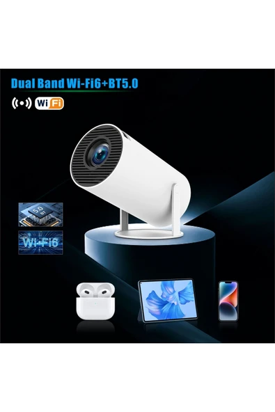 CASTU Hy300 Pro 4k Taşınabilir Sinema Projeksiyon 1280*720p Ev Sineması Android Akıllı Projeksiyon ürün görseli 1