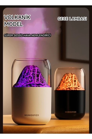 HENY 300 ml hava nemlendirici buhar makinası RGB ışıklı dekoratif yanardağ ürün görseli 1