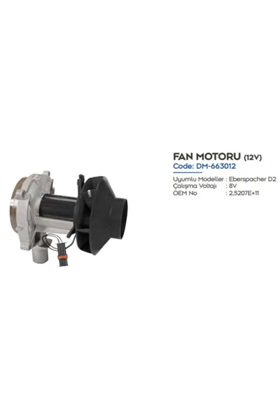 DEMMON Webasto Isıtıcı Fan Motoru D2 12 Volt Vebasto ürün görseli 1